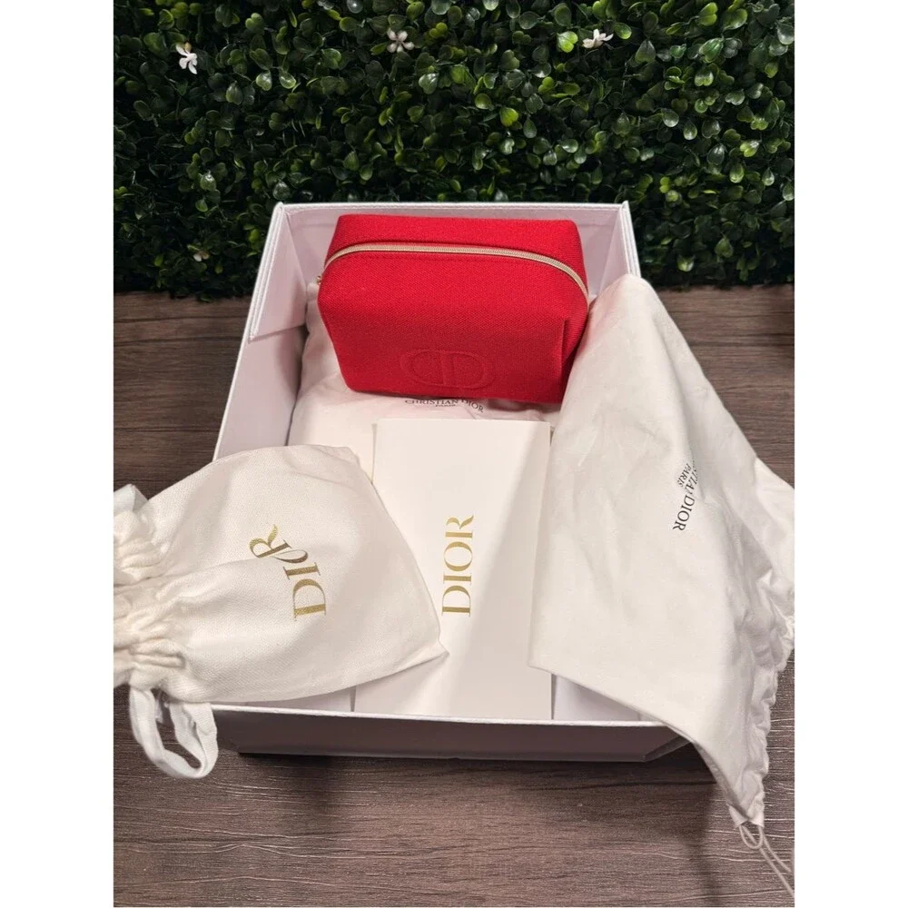 Dior Red Cosmetic Pouch bundle